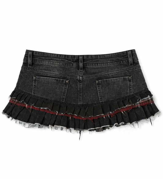 Dark gingham mini skirt