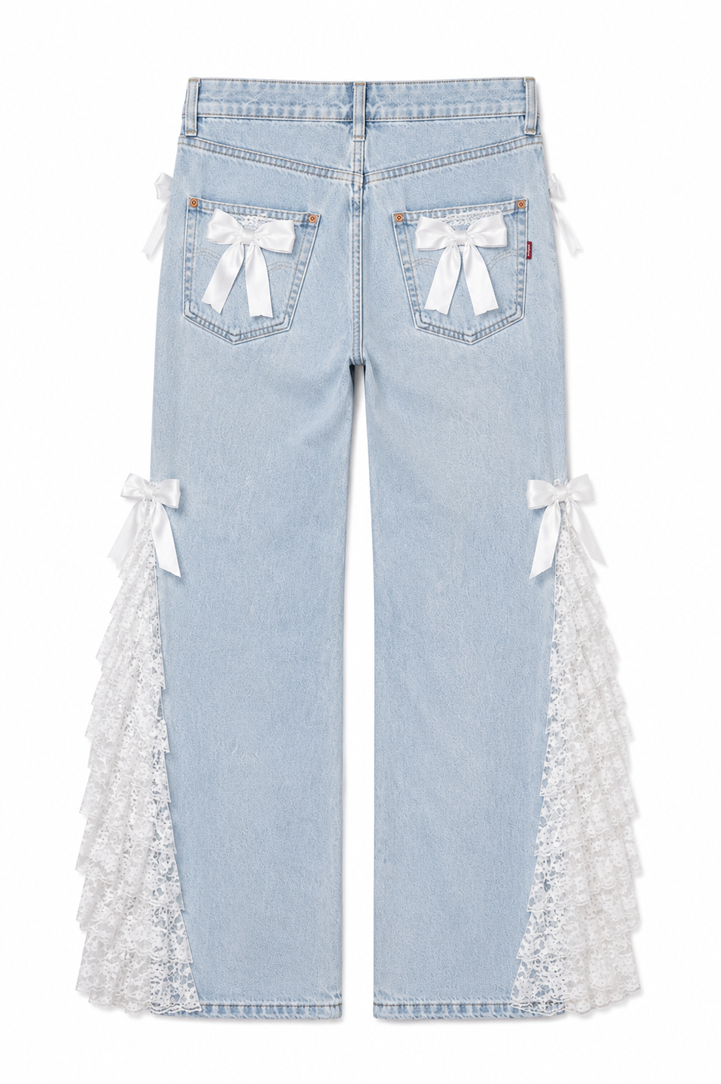 Flared ruffled jeans