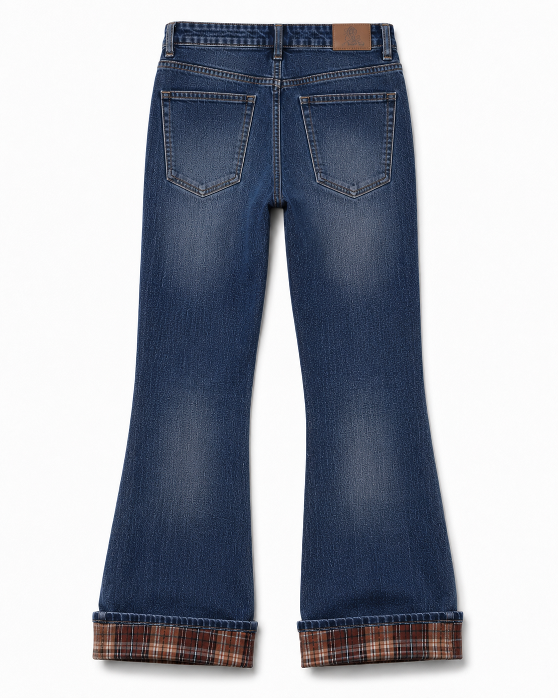 Gingham cuffed jeans