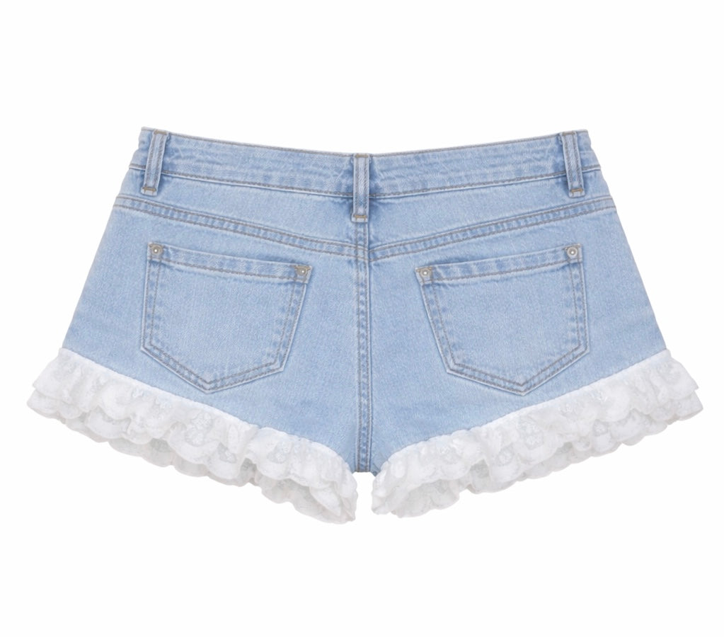 Angel bowed mini shorts