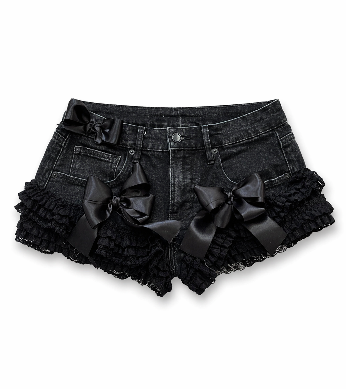Dark angel bowed mini shorts