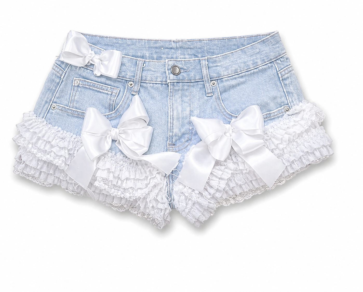 Angel bowed mini shorts