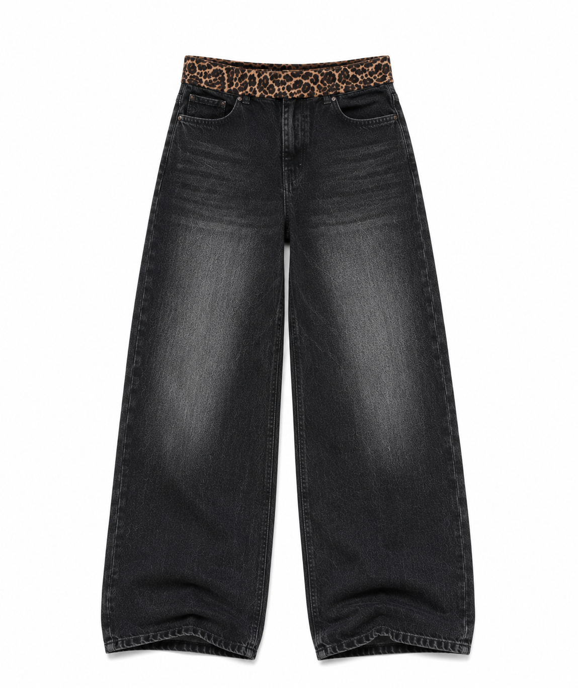 Cheetah waisted Baggy Jeans