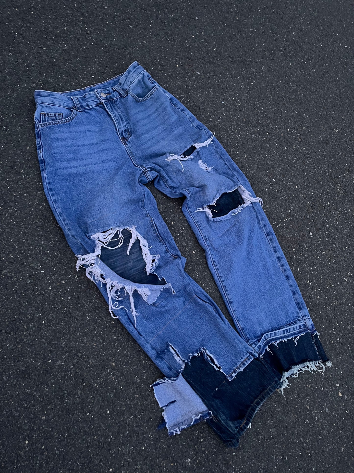 Leveled double layered jeans