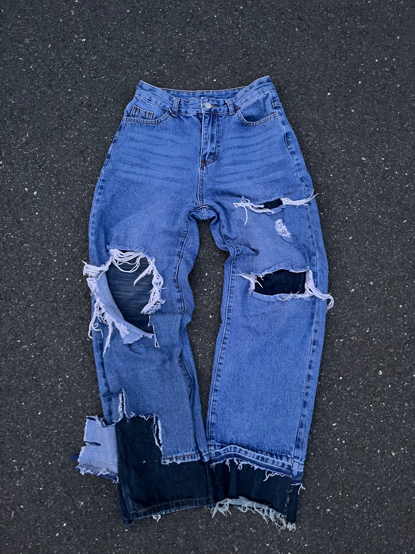 Leveled double layered jeans